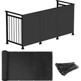 3 ft. x 15 ft. Deck Balcony Privacy Screen for Deck Pool Fence Railings Apartment Balcony Privacy Screen, Black