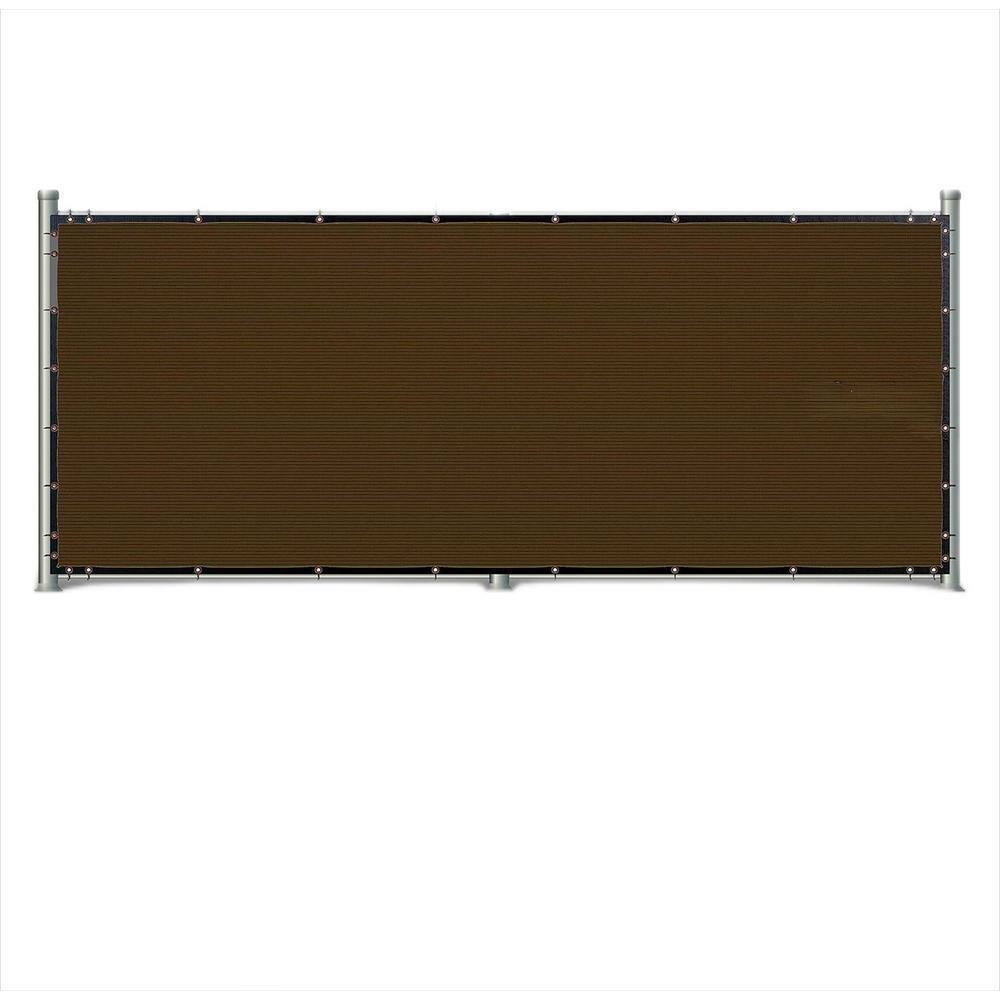 6 ft. x 50 ft. Brown Fence Privacy Screen Windscreen, with Bindings and Grommets, Heavy Duty