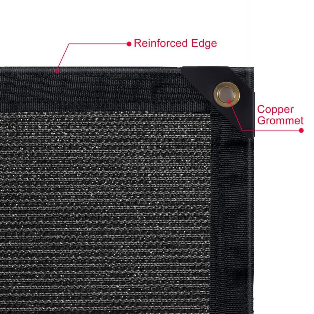 Unifirm Edge Reinforced Grommets-Free Privacy Fence Screen 90% Blockage Gazebo Backyard Shade Cover 4 ft. x 50 ft. Black