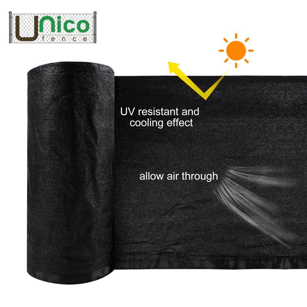 Unifirm Edge Reinforced Grommets-Free Privacy Fence Screen 90% Blockage Gazebo Backyard Shade Cover 4 ft. x 50 ft. Black