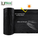 Unifirm Edge Reinforced Grommets-Free Privacy Fence Screen 90% Blockage Gazebo Backyard Shade Cover 4 ft. x 50 ft. Black