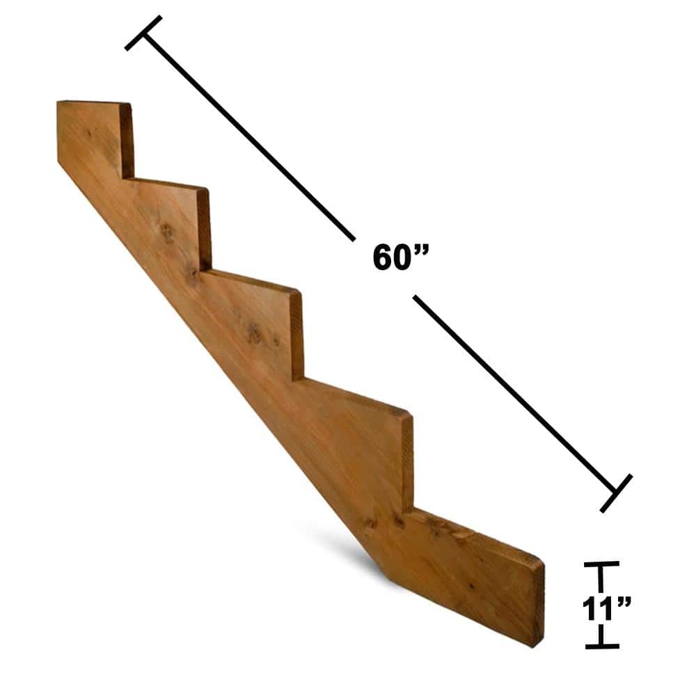 5-Step Redwood Stair Stringer