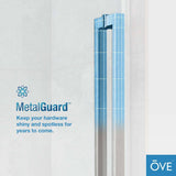 OVE Decors Bel Soft Close 48 in. W x 78.75 in. H Alcove Sliding Frameless Shower Door in Satin Nickel