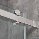 OVE Decors Bel Soft Close 48 in. W x 78.75 in. H Alcove Sliding Frameless Shower Door in Satin Nickel