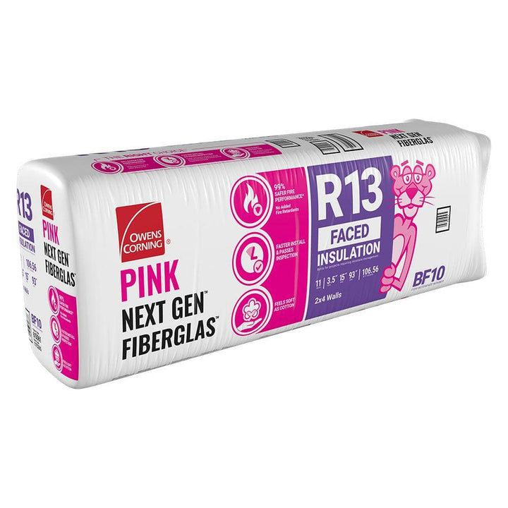 Owens Corning R-13 Kraft Faced Fiberglass Insulation Batts, 3.5 in. x 15 in. x 93 in. (5 Bags)