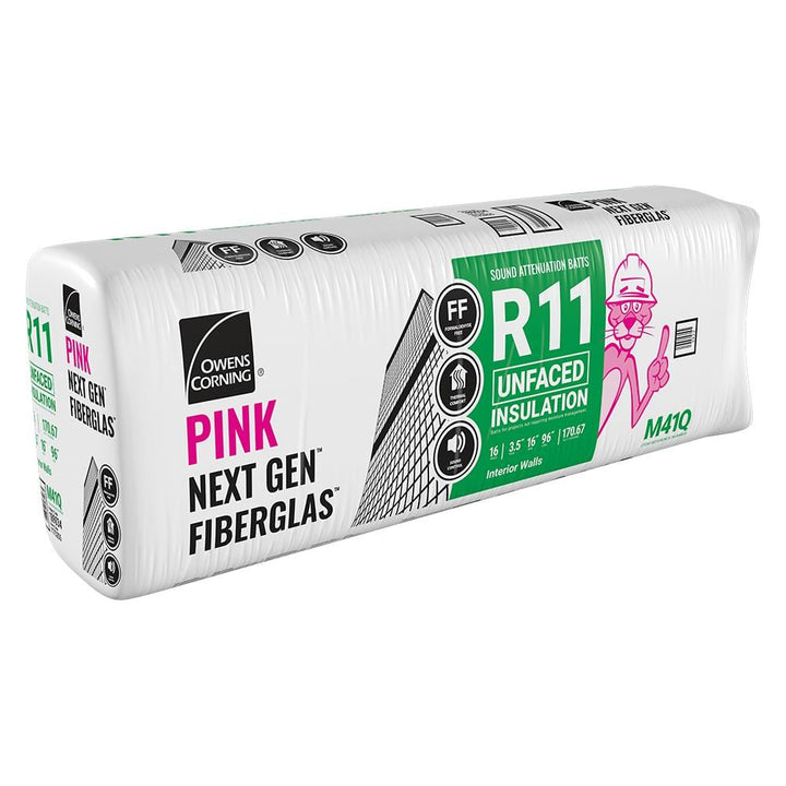 Owens Corning R-11 Unfaced Fiberglass Insulation Batts, 3.5 in. x 16 in. x 96 in. (5 Bags)