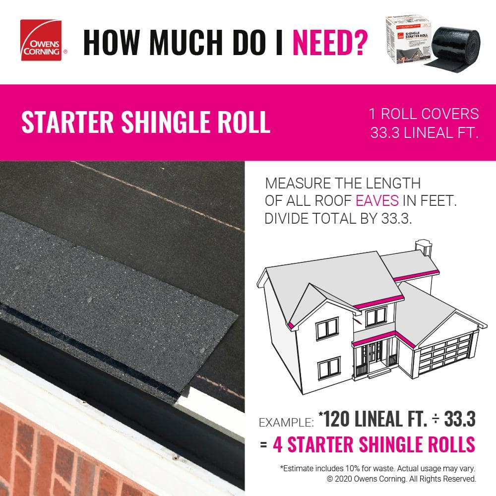 Owens Corning Self-Adhering Starter Roofing Shingle Roll 33.3 Lin. Ft.