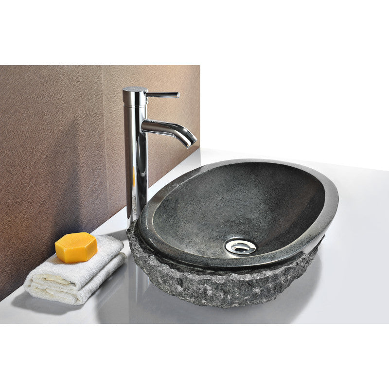 ANZZI Dragons Peak Vessel Sink in Mandy Black, 21.6 x 16.5 x 5.5 in