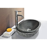 ANZZI Dragons Peak Vessel Sink in Mandy Black, 21.6 x 16.5 x 5.5 in