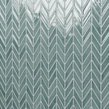 Brookline Chevron Marine Blue 1x5 Glossy Ceramic Mosaic Tile