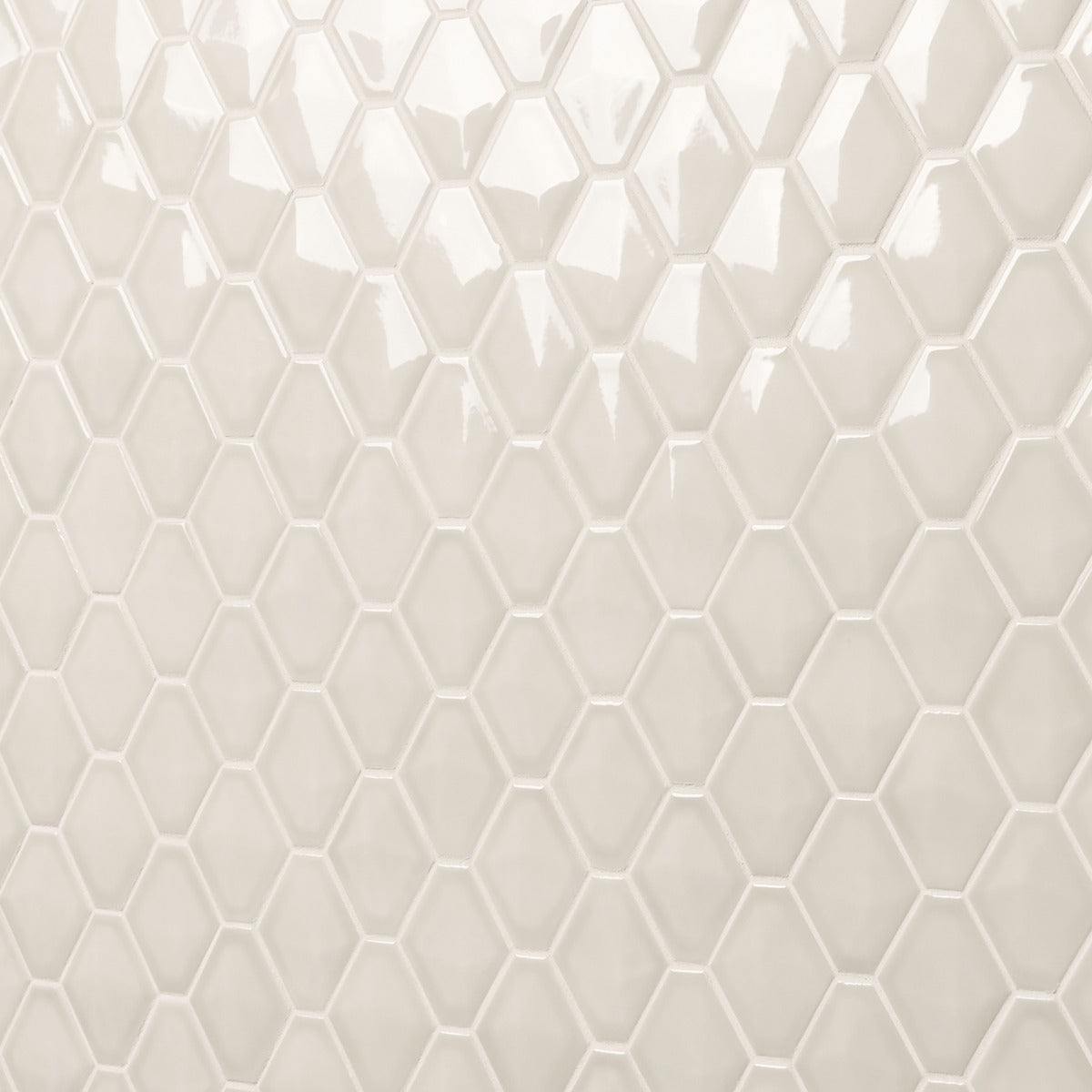 Brookline Diamond Mushroom Gray 3x4 Glossy Ceramic Mosaic Tile
