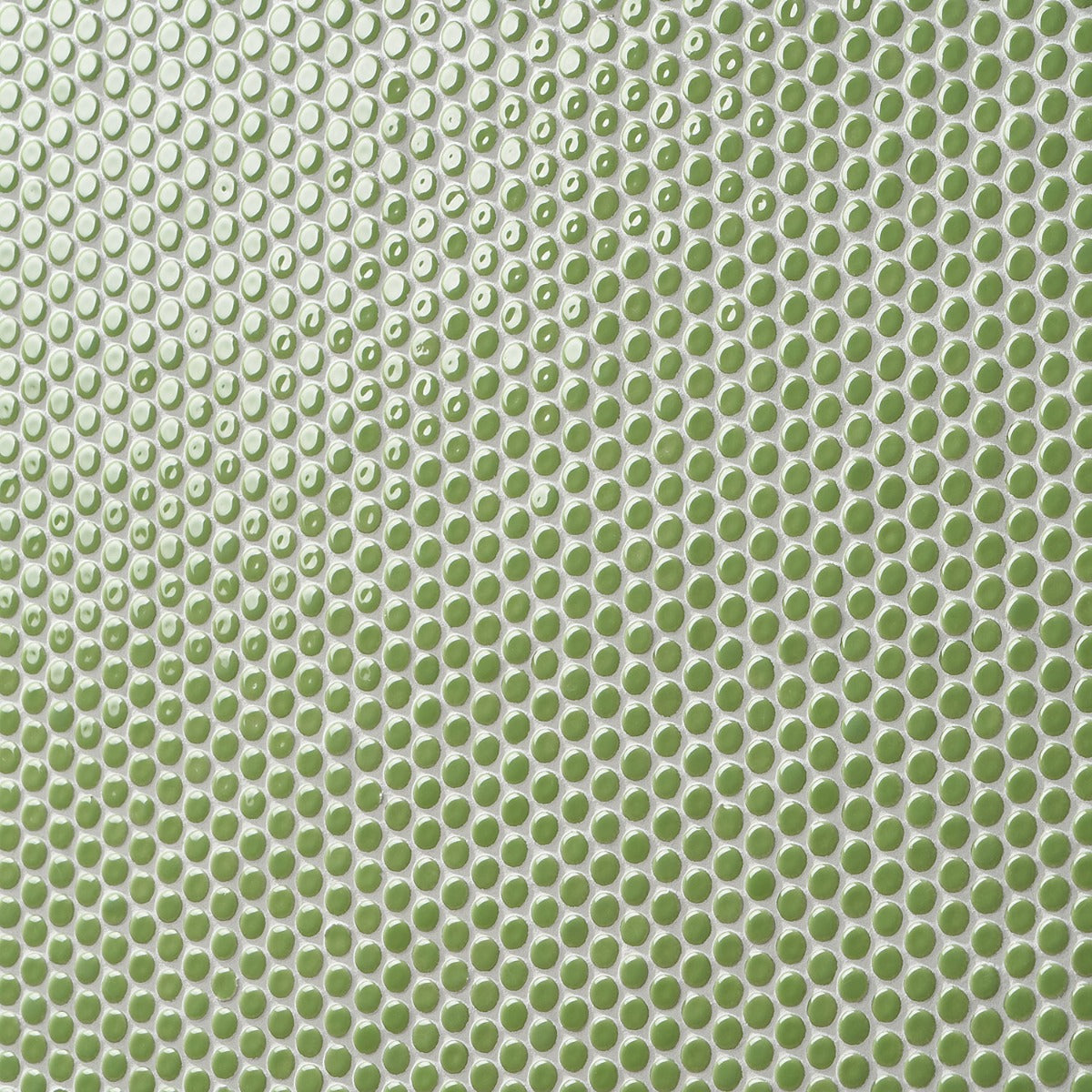 Eden Electric Lime Green Penny Round Polished Porcelain Mosaic Tile