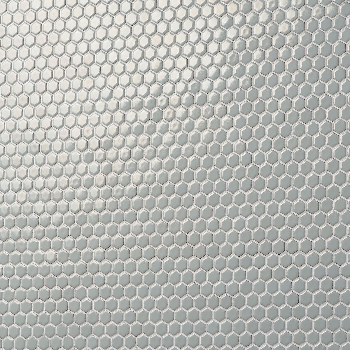 Eden Antiguan Sky Gray Rimmed Hexagon Polished Porcelain Mosaic Tile