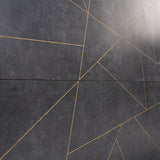 Whitney Ardesia Charcoal Black and Gold Line 24x48 Matte Porcelain Wall Tile