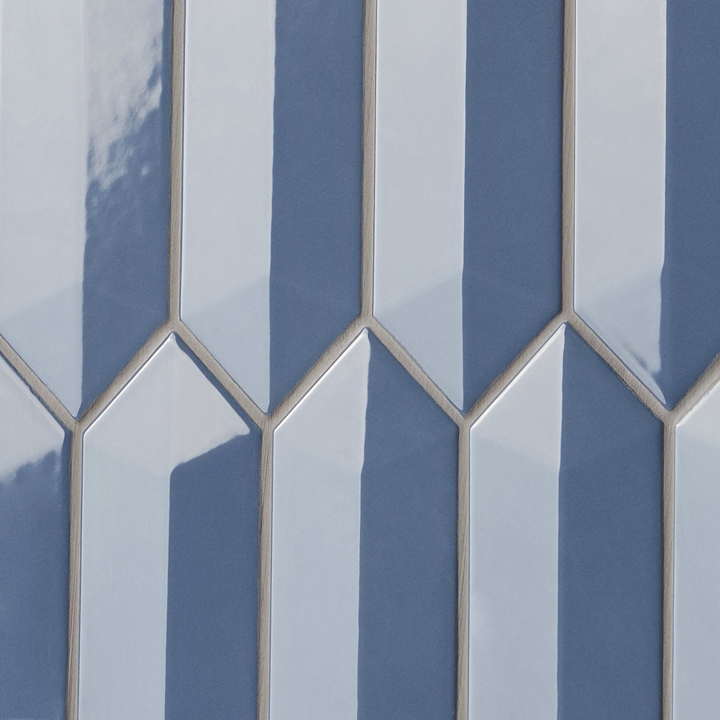 Kent Marine Blue 3D Picket Polished Ceramic Wall Tile - Lux Tile