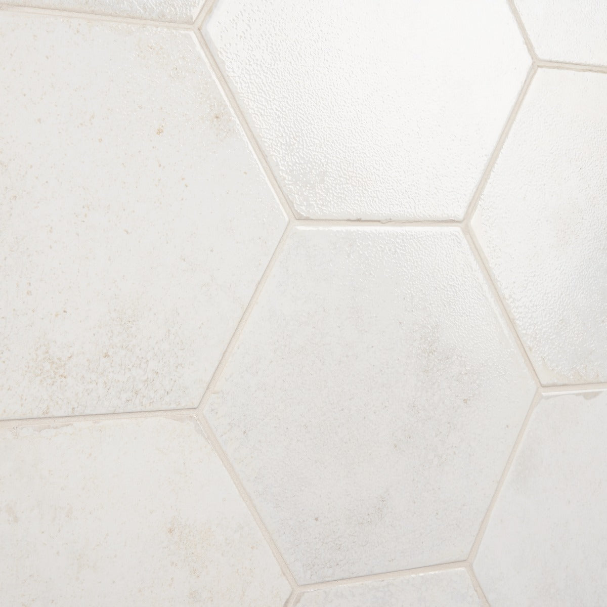 Kalay White 9" Hexagon Polished Porcelain Tile - Lux Tile