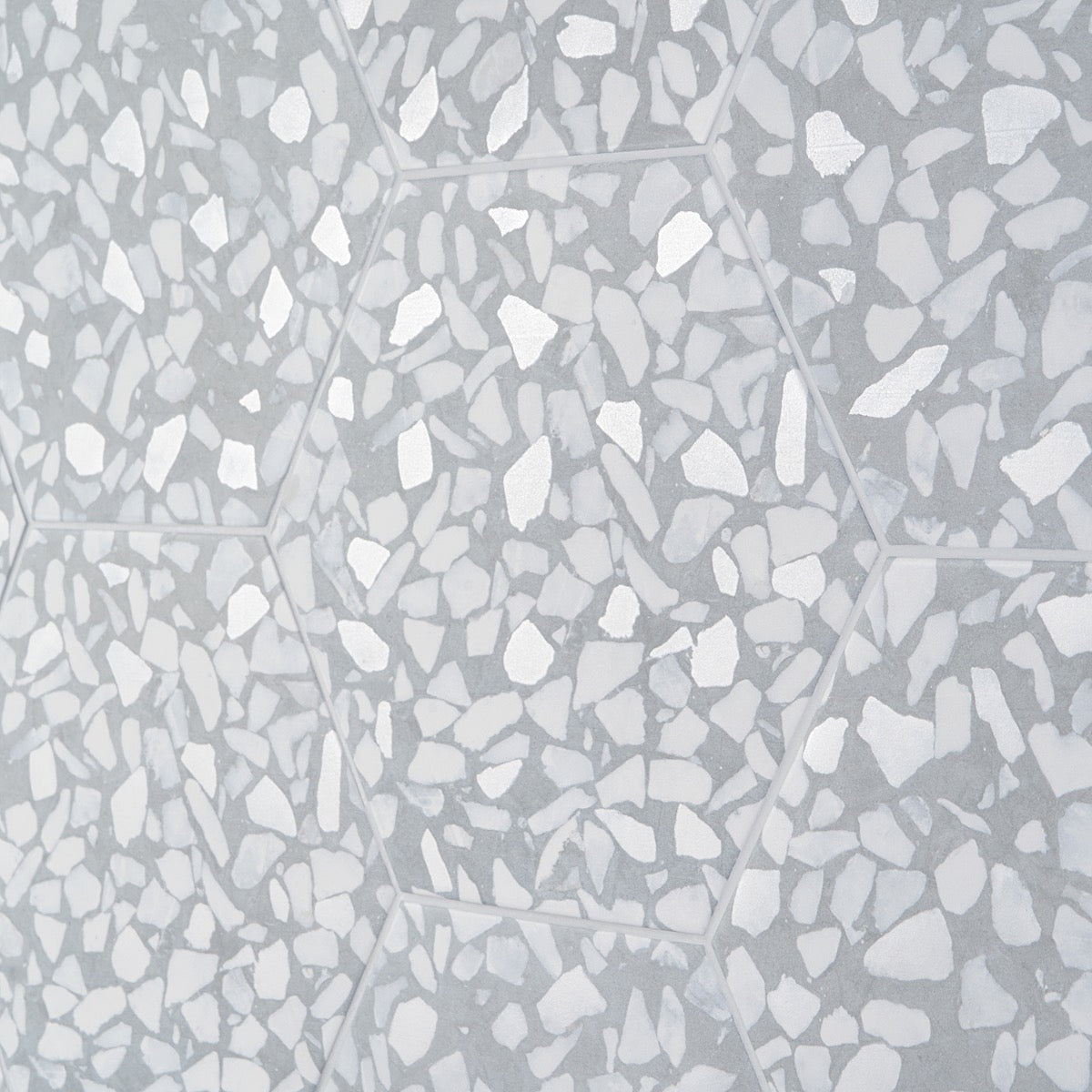 Lux Tile Terrazzo Hex Azulio Blue 9" Matte Porcelain Tile