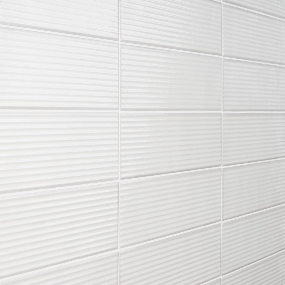 Stacy Garcia ArtBlock Fluted Bianco 4x16 Glossy Porcelain Tile