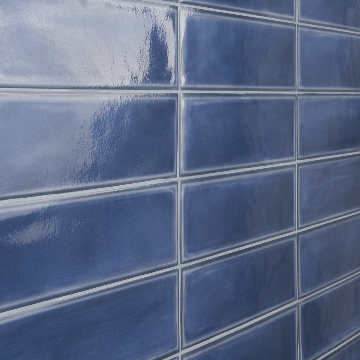 Stacy Garcia ArtBlock Denim Blue 4x16 Glossy Porcelain Tile