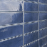 Stacy Garcia ArtBlock Denim Blue 4x16 Glossy Porcelain Tile