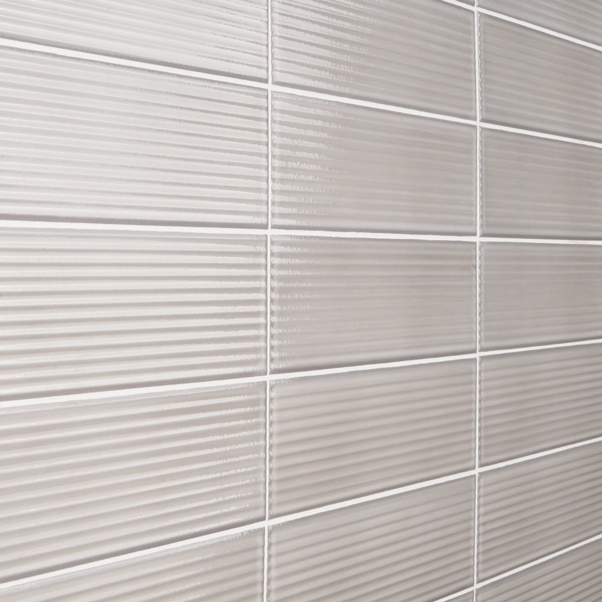 Stacy Garcia ArtBlock Fluted Grigio 4x16 Glossy Porcelain Tile