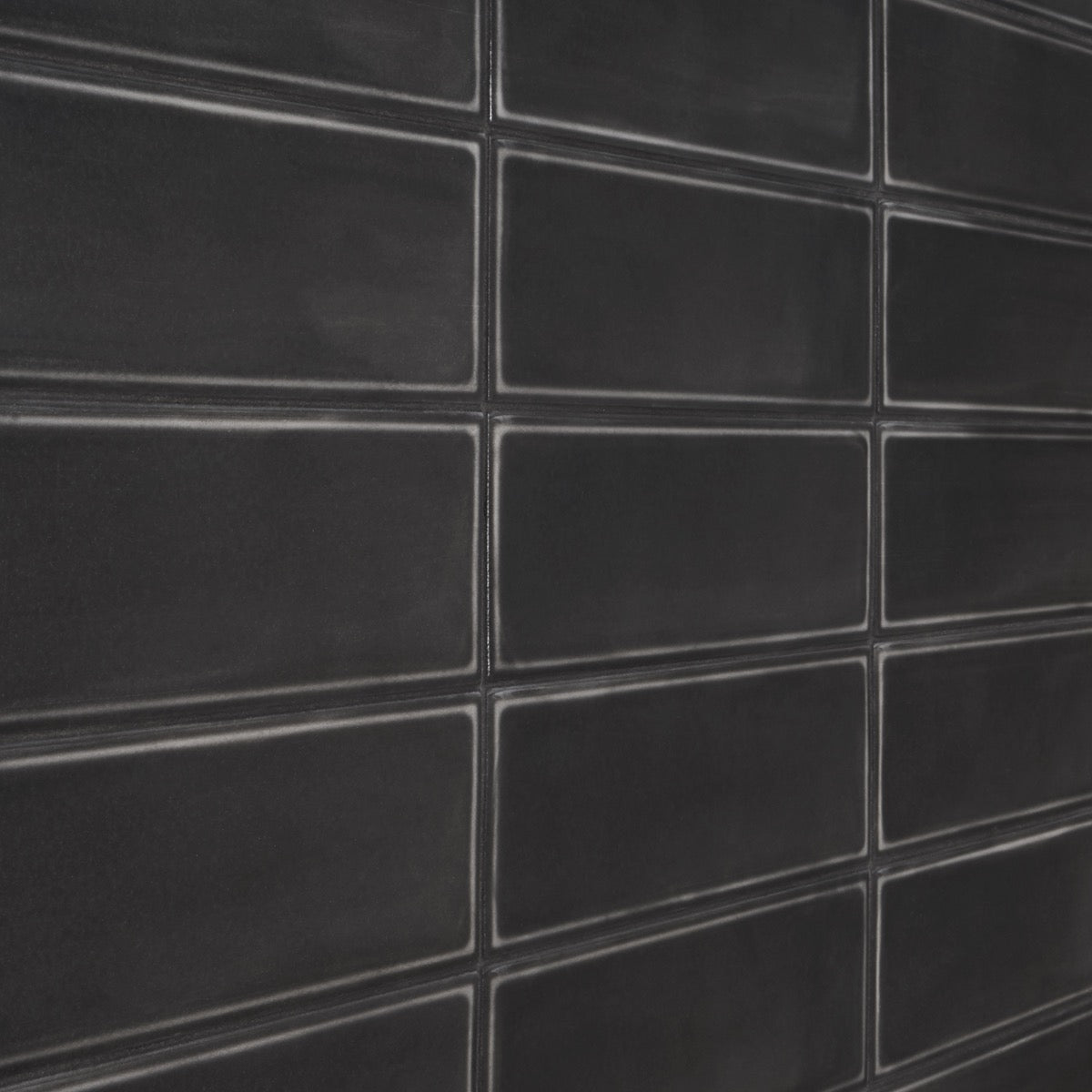 Stacy Garcia Artblock Nero Black 4x16 Matte Porcelain Tile