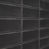 Stacy Garcia Artblock Nero Black 4x16 Matte Porcelain Tile