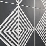 Lux Tile B2W Black & White Stripe Negative 8x8 Matte Porcelain Tile