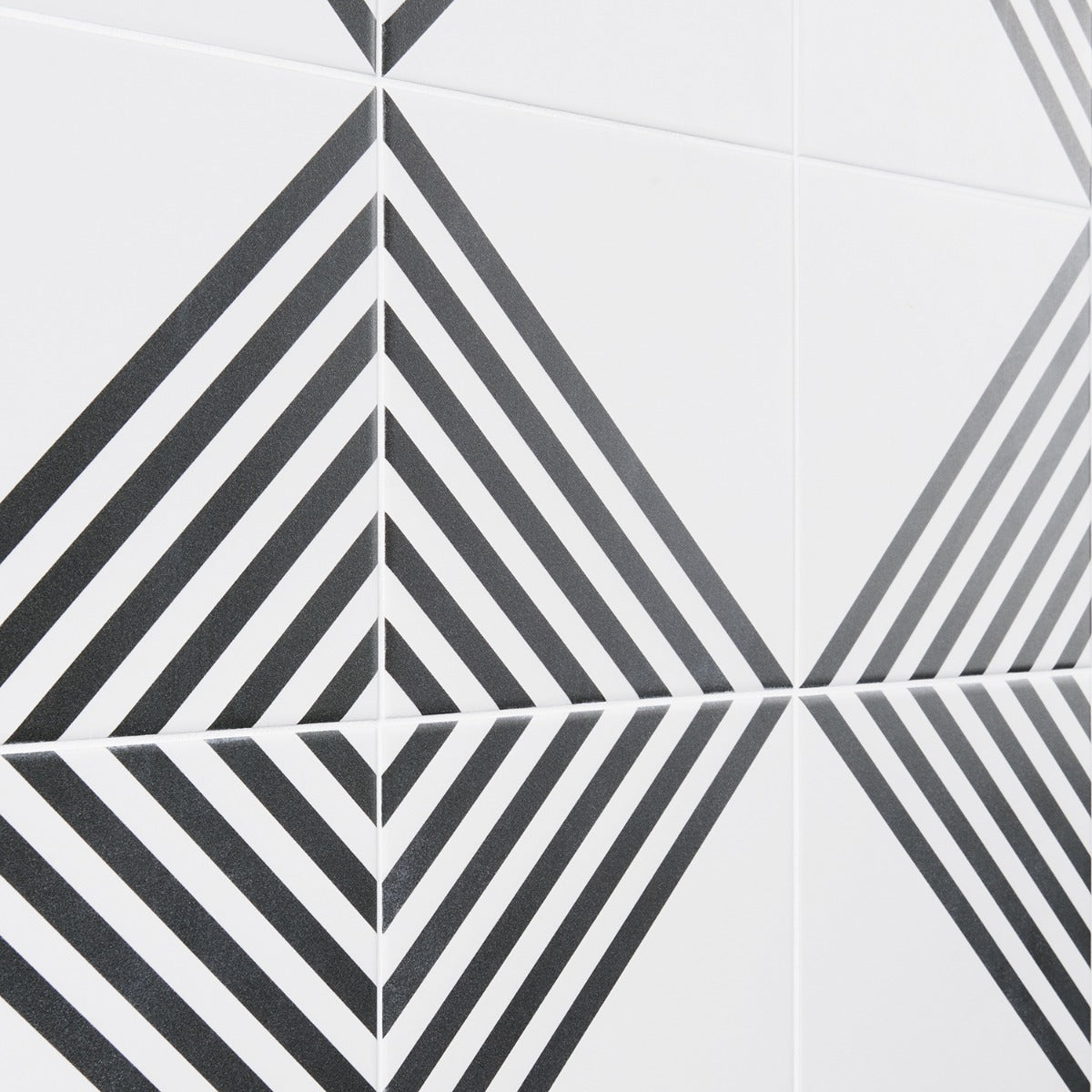 Lux Tile B2W Stripe Positive 8x8 Matte Porcelain Tile
