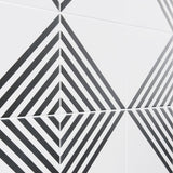 Lux Tile B2W Stripe Positive 8x8 Matte Porcelain Tile