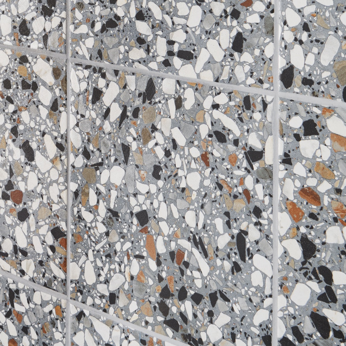 Chips Macro Azur Blue 8x8 Matte Porcelain Tile - Terrazzo Look