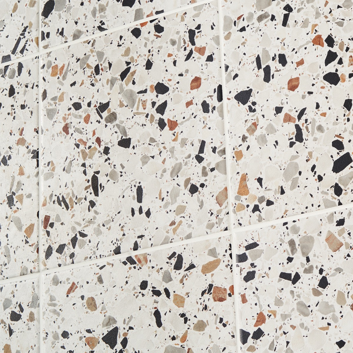 Lux Tile Chips Macro Bianco White 8x8 Matte Porcelain Tile