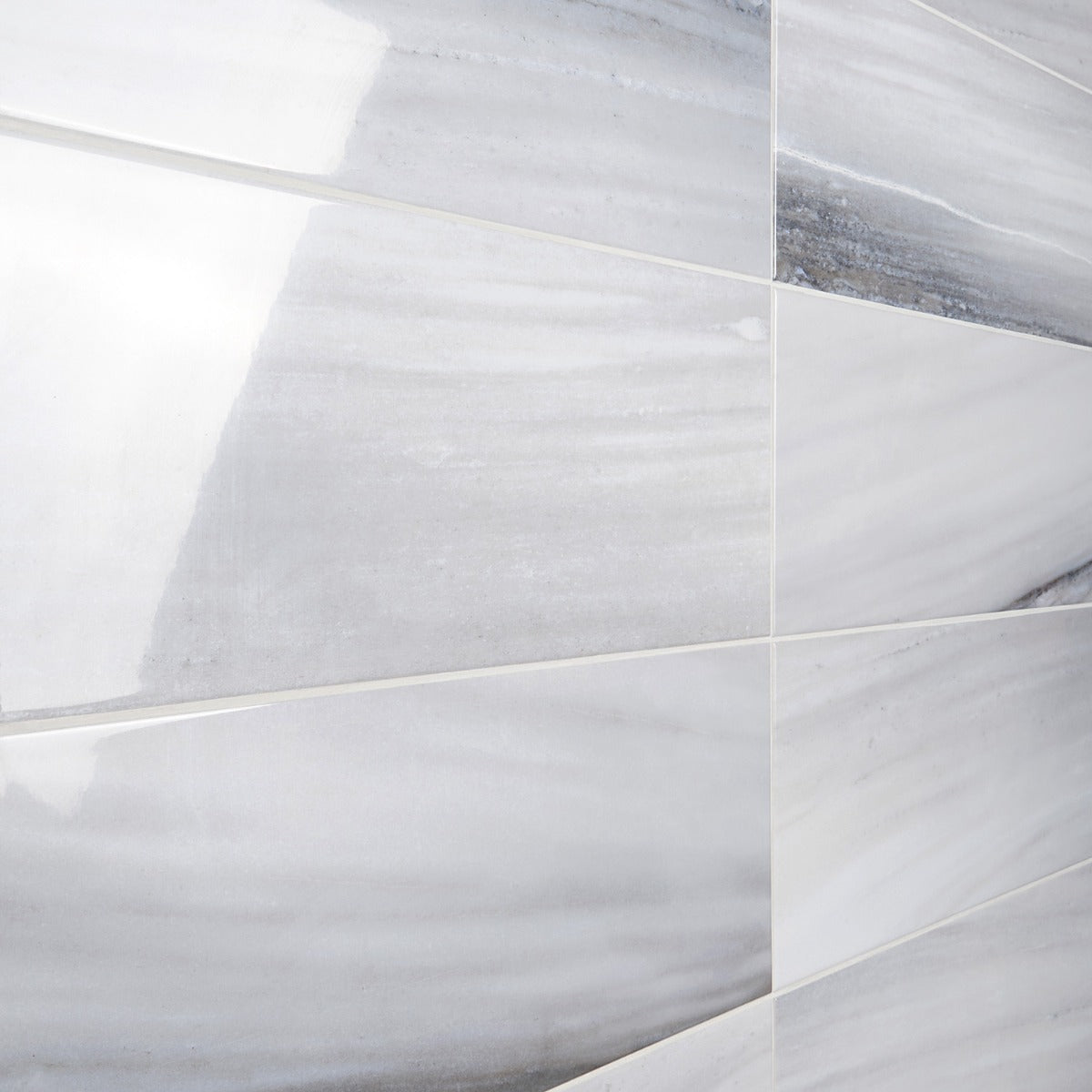 Everest Blue 8x24 Polished Ceramic Tile - Luxurious Marble Look