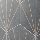 Lux Tile Pergola Beams Graphite Gray 12.5" Hexagon Matte Porcelain Tile