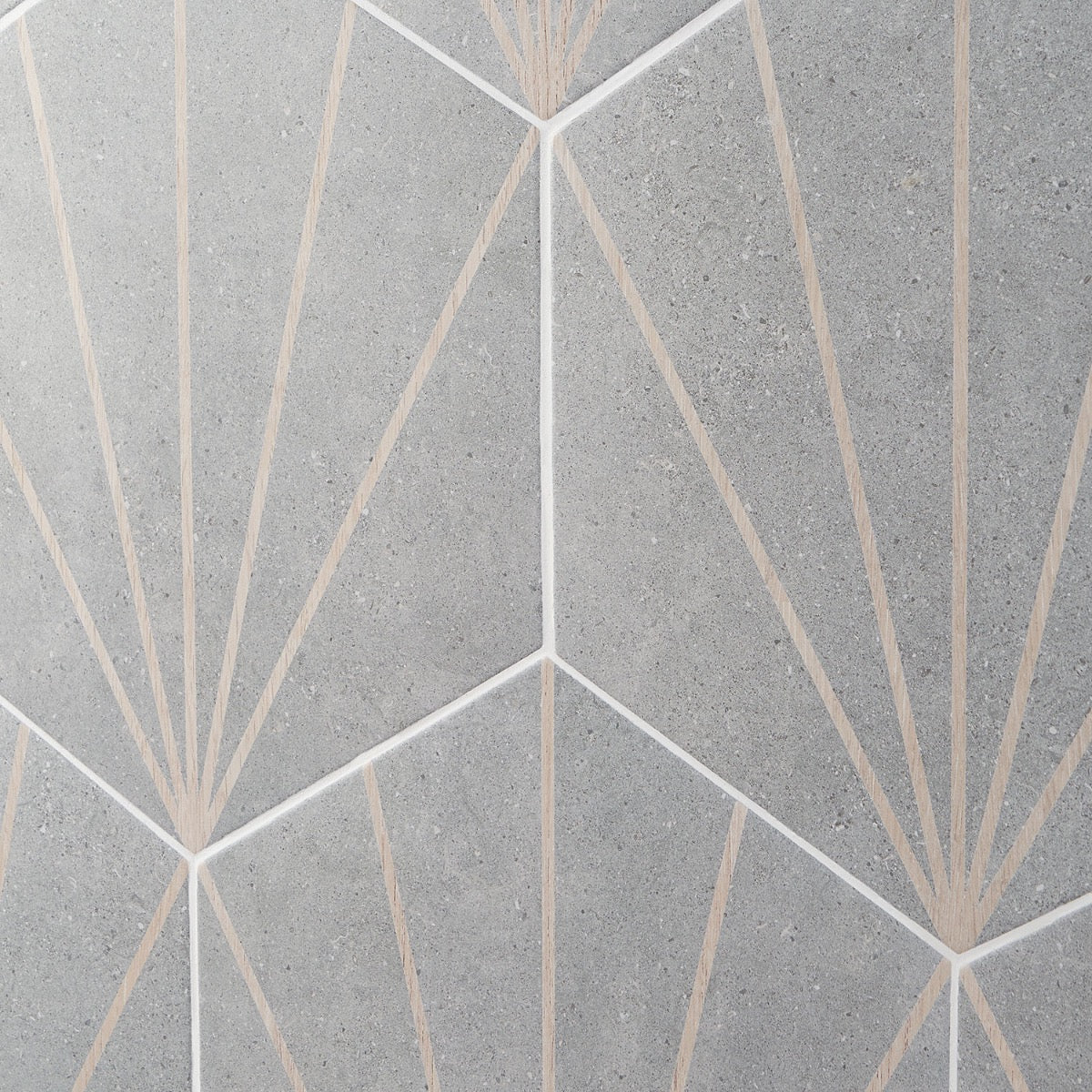 Lux Tile Pergola Beams Gray Hexagon Matte Porcelain Tile 12.5"