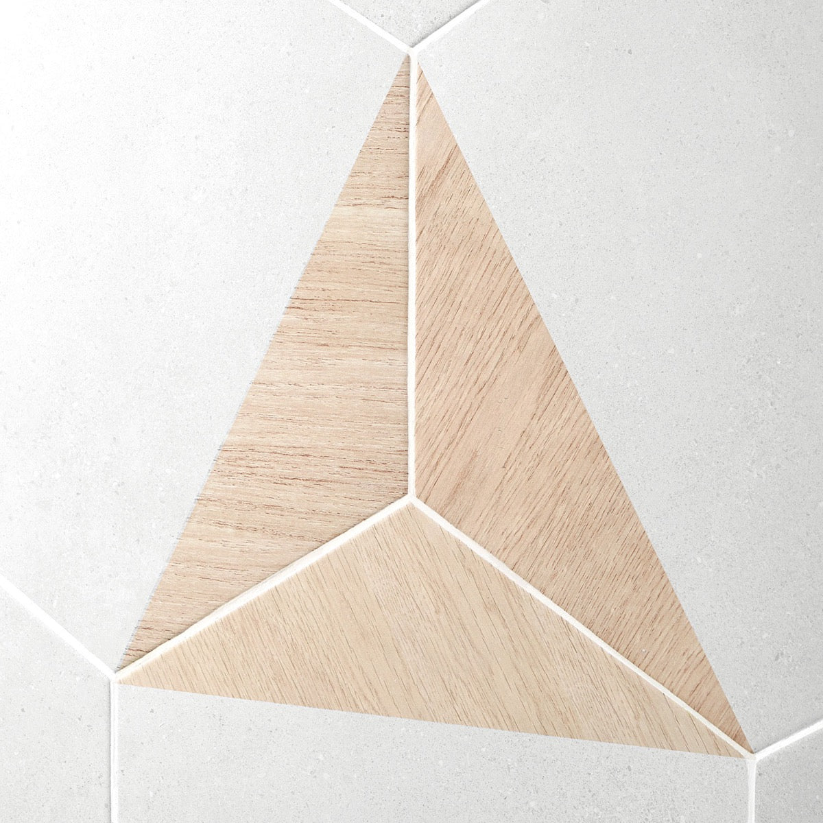 Lux Tile Pergola Wood White 12.5" Hexagon Matte Porcelain Tile
