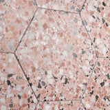 Lux Tile Six Hexagon Earth Pink 12.5" Terrazzo Look Matte Porcelain Tile