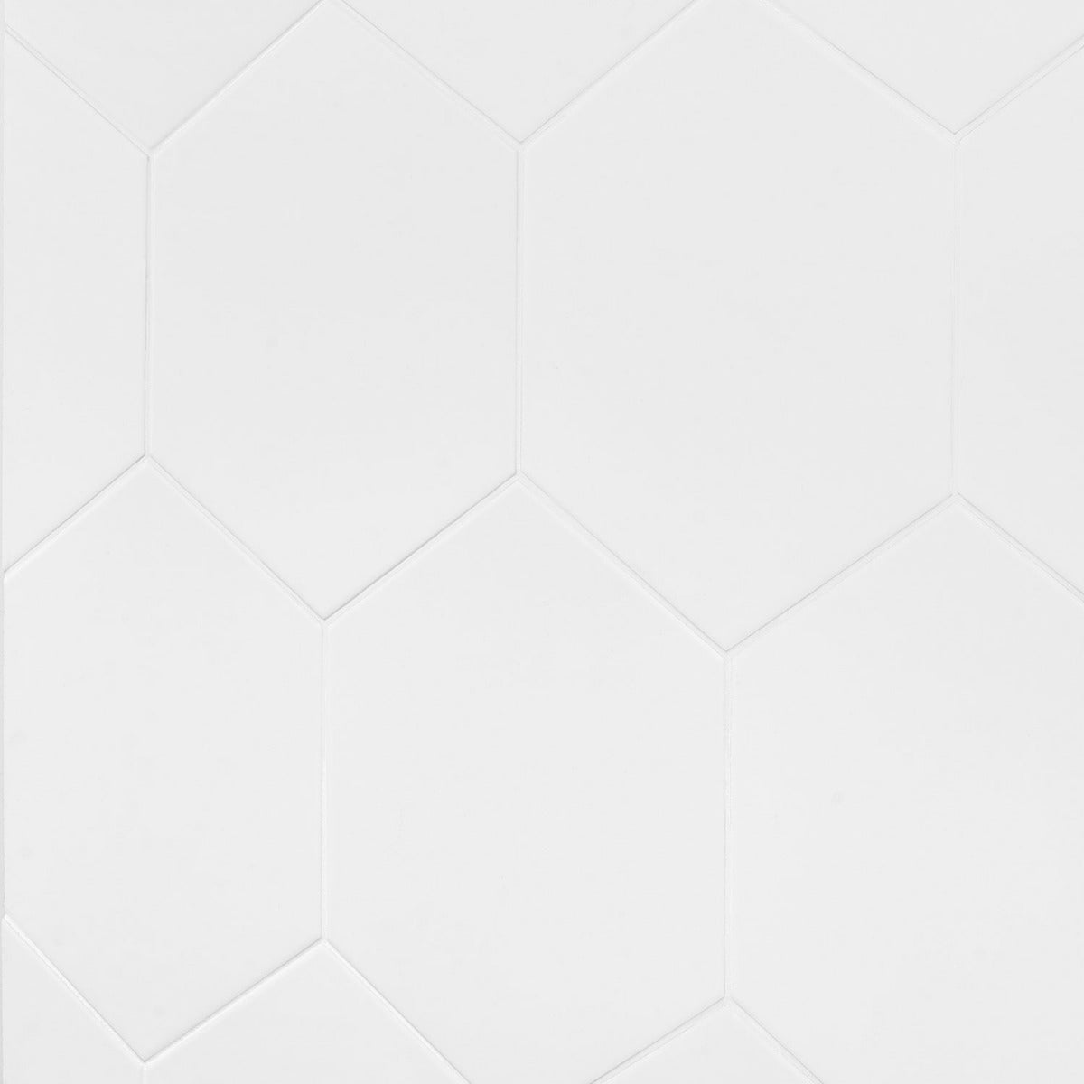 SymetroHex White 10" Matte Porcelain Tile - Lux Tile