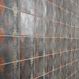 Paula Purroy Talia Aztec Blue Terracotta 5x5 Matte Ceramic Tile