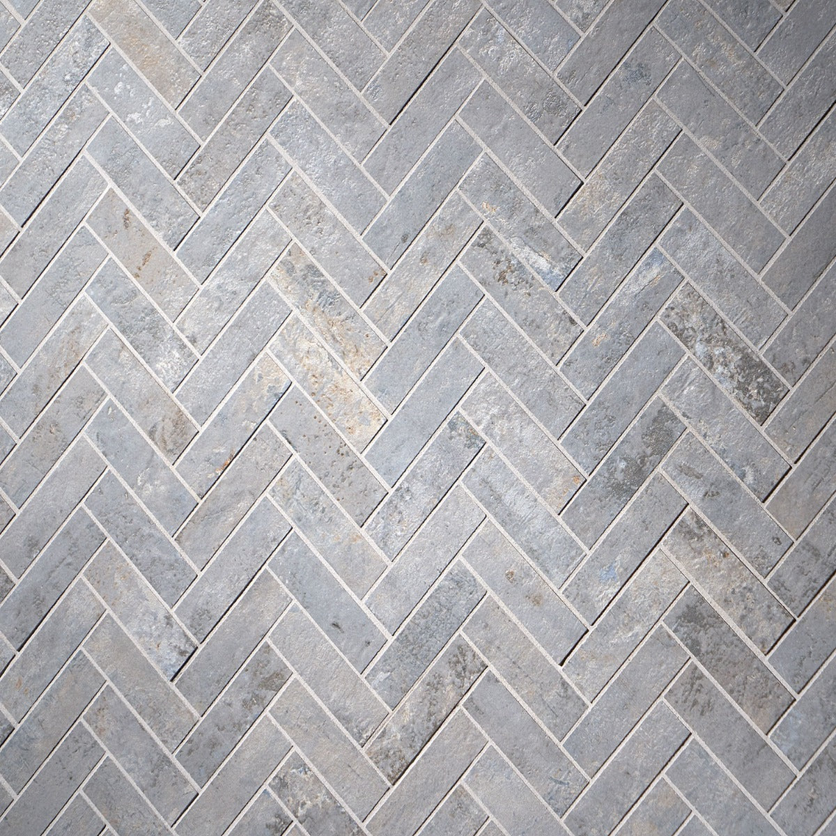 Portrait Ocean Blue 1x4 Herringbone Matte Porcelain Mosaic Tile by Lux Tile
