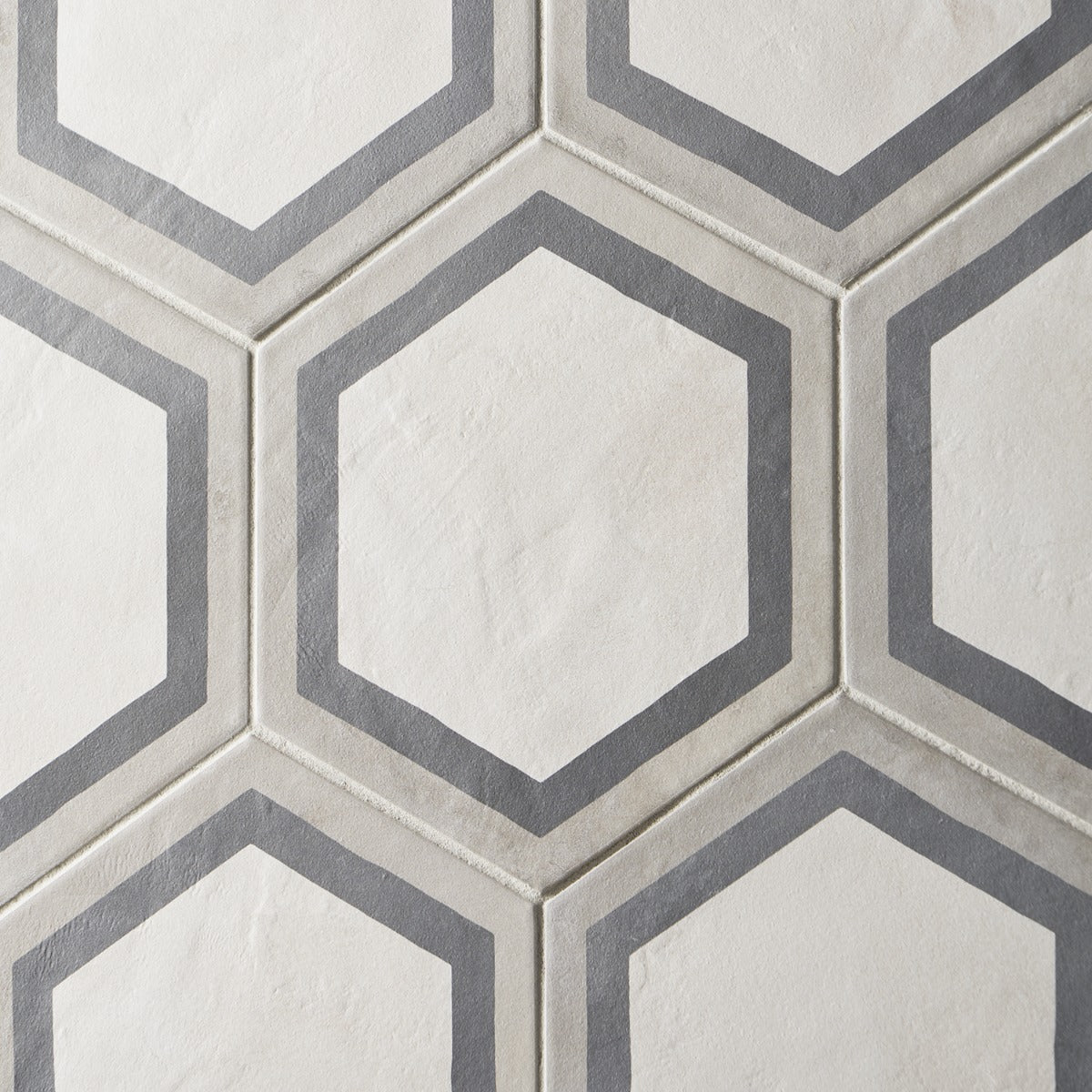 Ava Deco Sabbia Charcoal Gray 8" Hexagon Matte Porcelain Tile