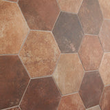 Lux Tile Terra Pompeii Marron 8" Hexagon Matte Porcelain Tile