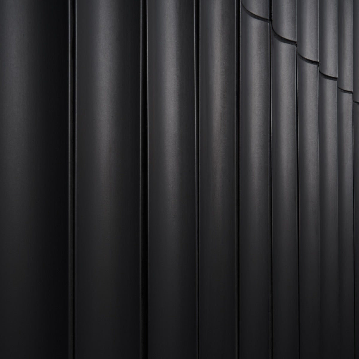 Roller Black Fluted Column 4x36 Matte Ceramic Tile - Handmade in Italy