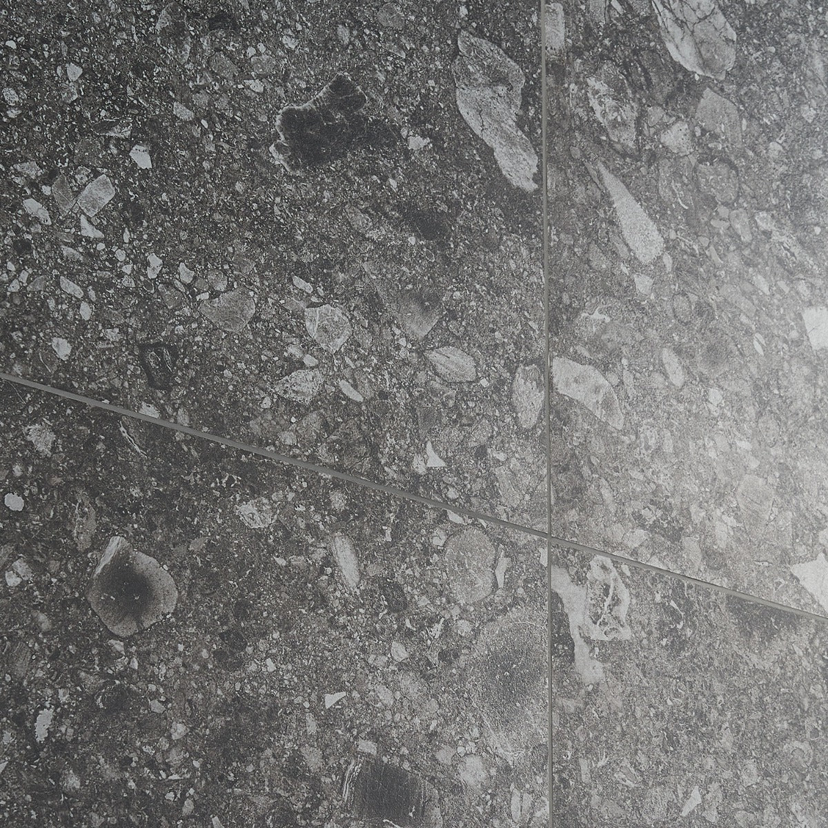 Rizo Charcoal Gray Terrazzo Look Matte Porcelain Tile - 24x24
