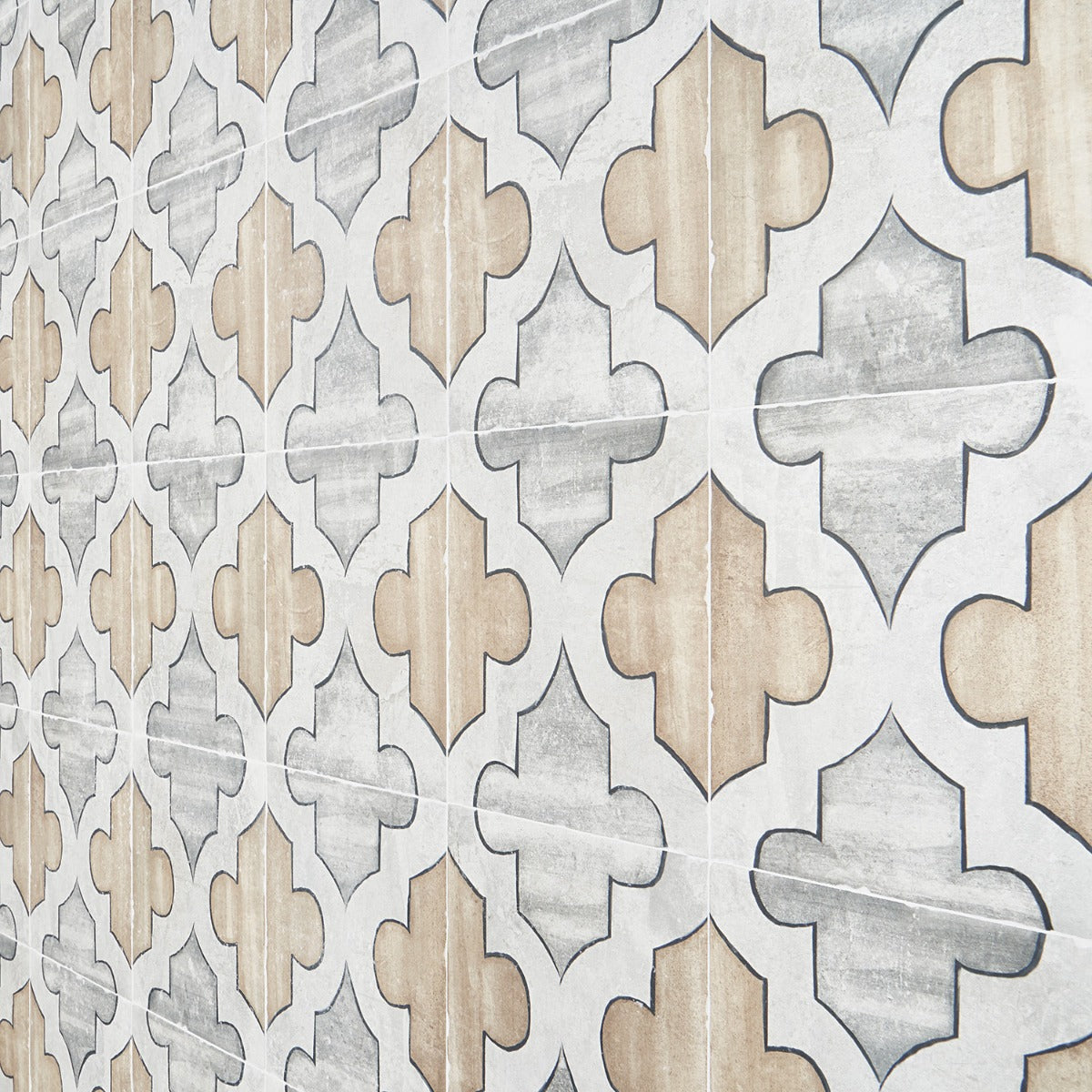 Alesso Deco Picos Beige 8x8 Matte Porcelain Tile - Lux Tile