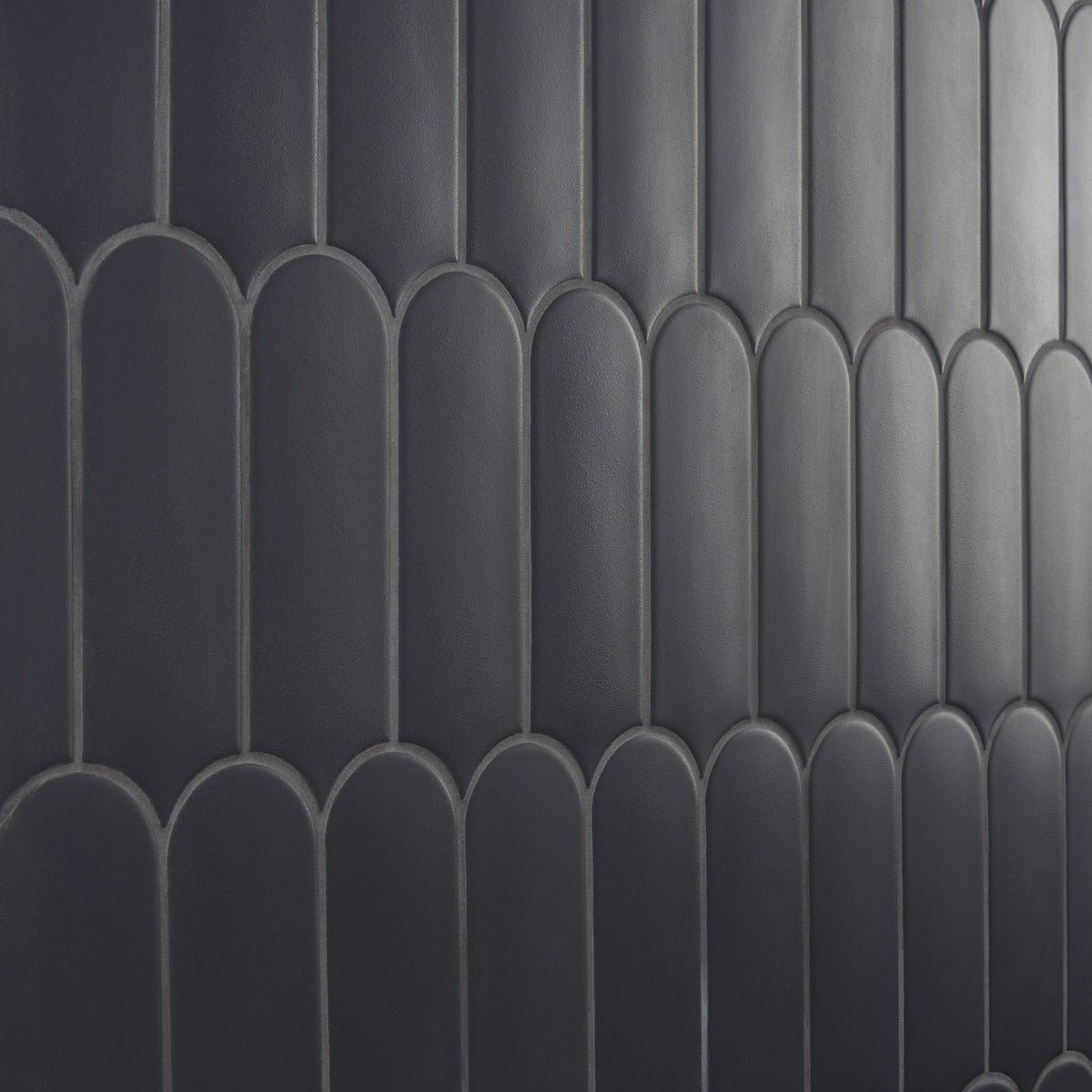 Parry Charcoal Matte Fishscale Ceramic Wall Tile 3x8