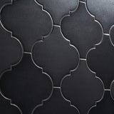Zeal Gunmetal Gray Arabesque Polished Porcelain Tile - Lux Tile