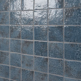 Greta Midnight Blue 5x5 Glossy Textured Porcelain Tile