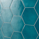 Cavallo Fiji Blue 7" Hexagon Glossy Porcelain Tile