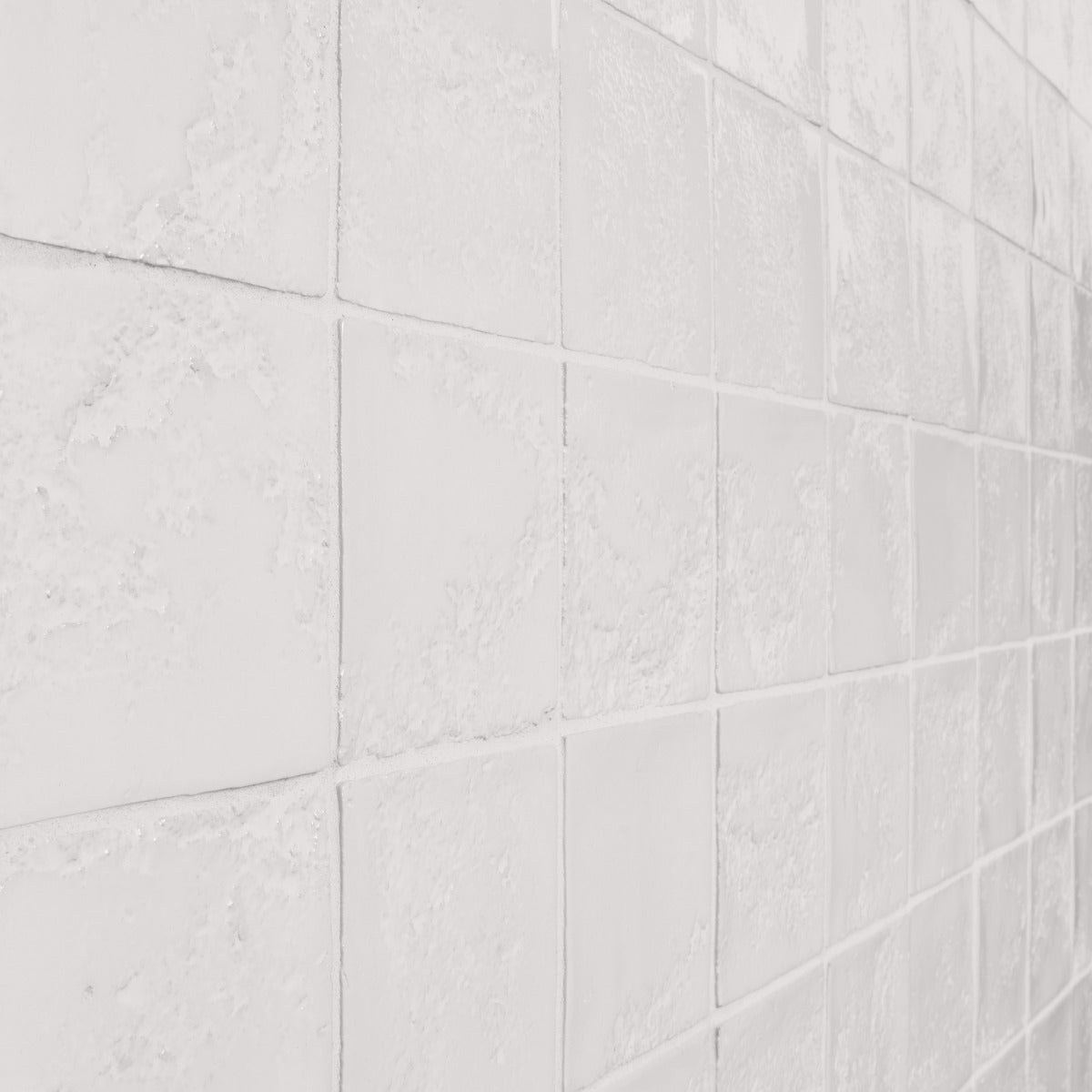Navari White 5x5 Textured Glossy Ceramic Tile by Lux Tile